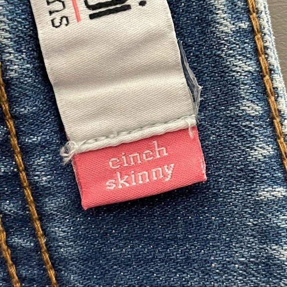 Cabi Cinch Skinny Jeans Style #5492 Distressed Bleach Splatter Blue Size 4 - Picture 8 of 13